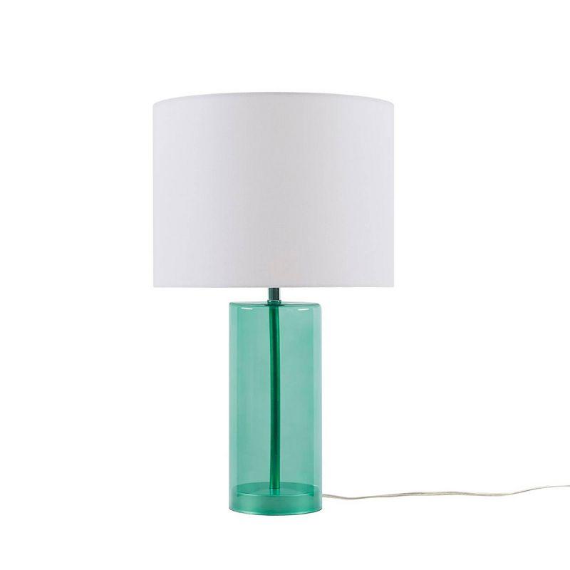 Neonova Blue Glass Table Lamp with White Shade