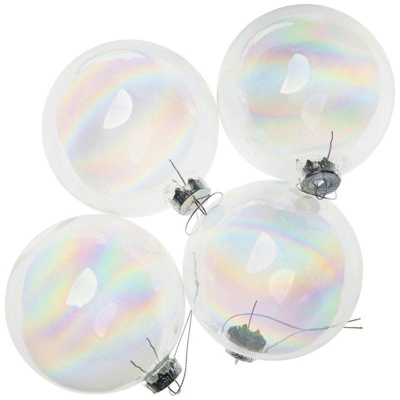 2-Finish Glass Christmas Ball Ornament (Set of 4)