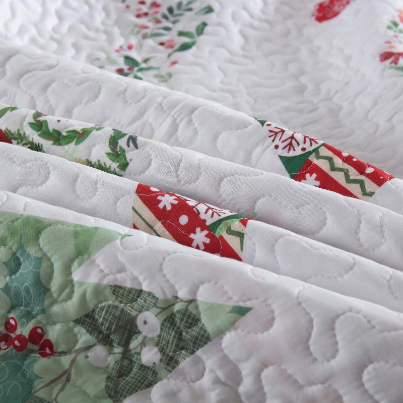 MarCielo MarCielo 3 Pcs Christmas Quilt Bedspread Set Candy Red BY205