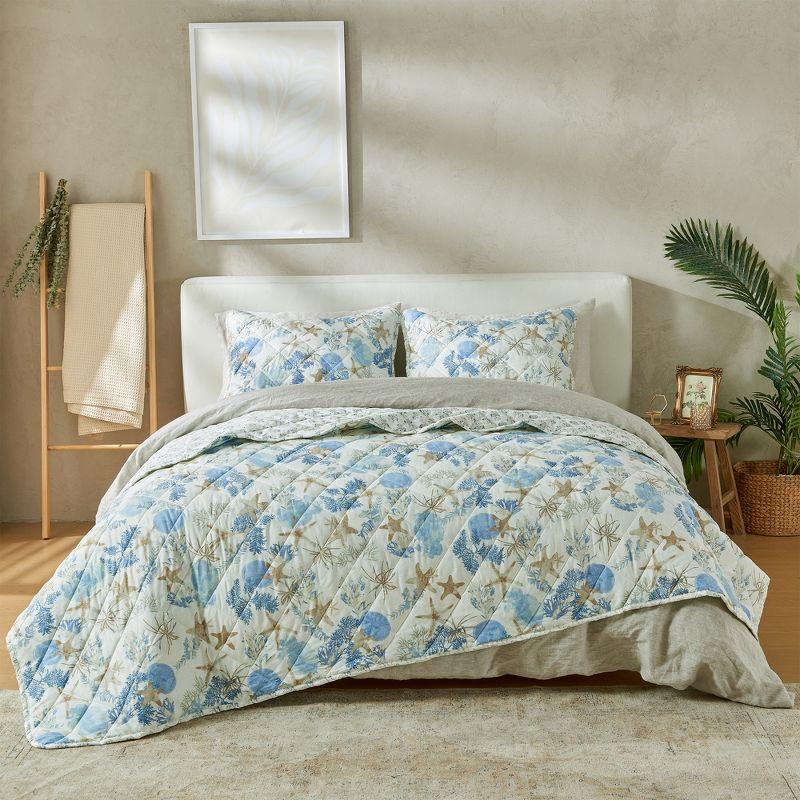 Patina Vie Maison Coastal Inspired Reversible Quilt Set with Shams