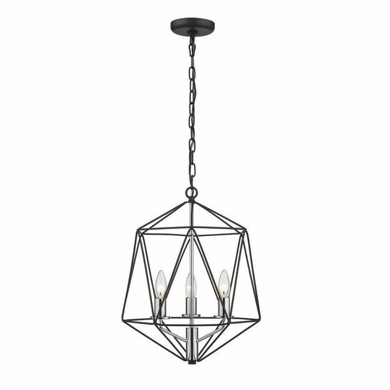 Z-Lite Geo 3 - Light Chandelier in  Matte Black/Chrome