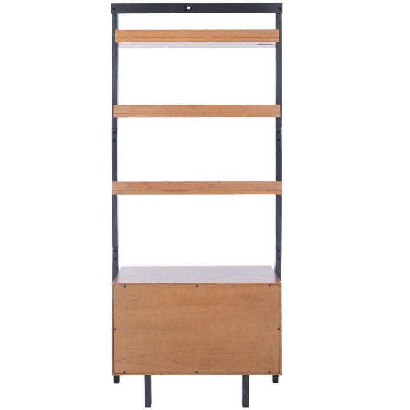 Vlad 3 Shelf 1 Door Etagere - ETG9405 - Natural/Charcoal - Safavieh