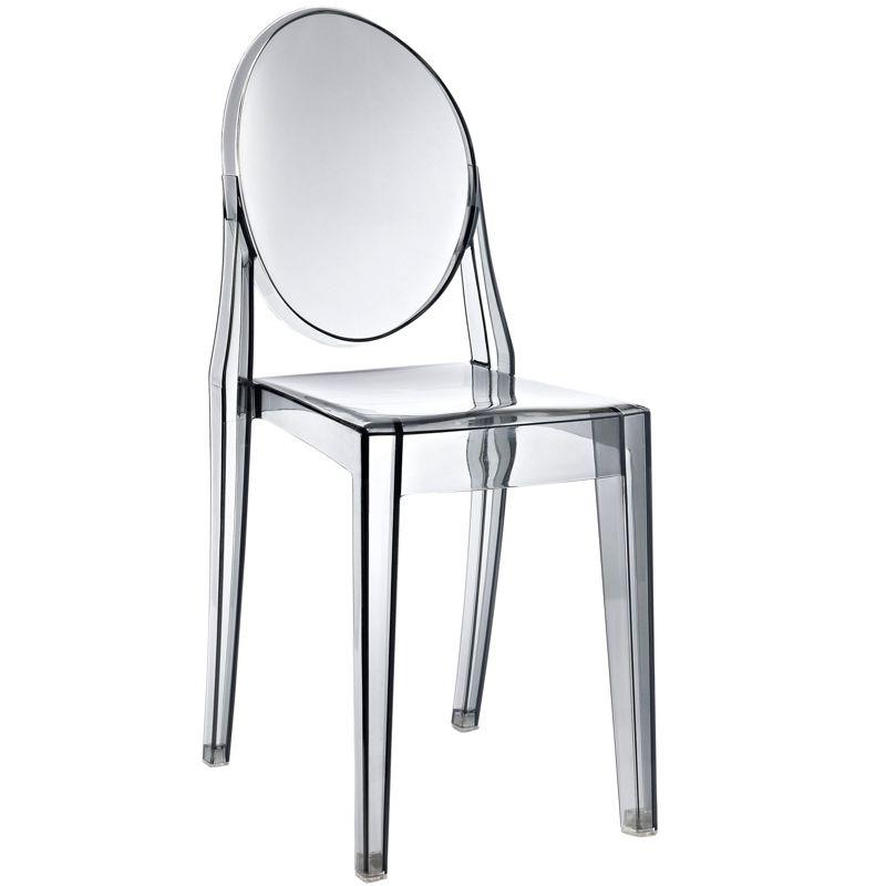 Ethereal Smoked Clear Polycarbonate Side Chair