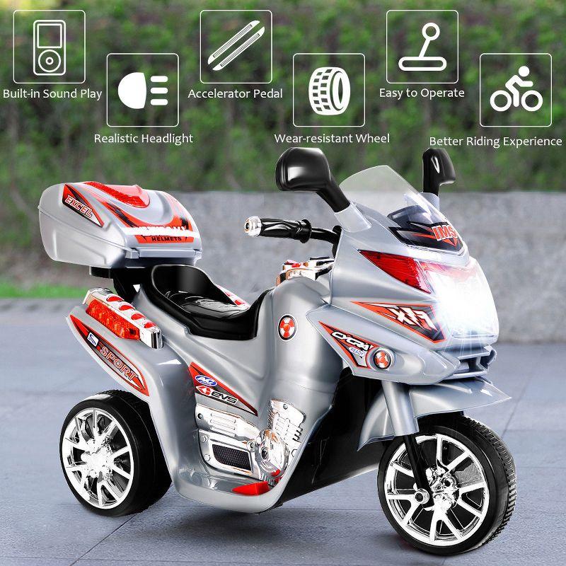 Costway 3 Wheel Kids Ride On Motorcycle 6V Battery Powered Electric Toy Power Bicycle