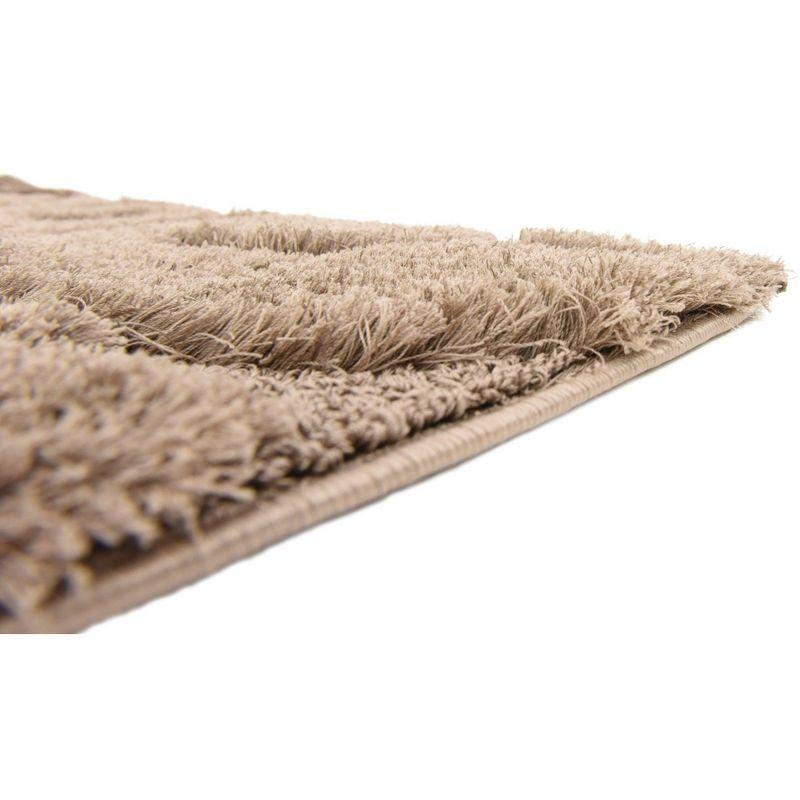 Unique Loom Floral Shag Collection Area Rug - Carved (5' 1" x 8' Rectangle Brown)