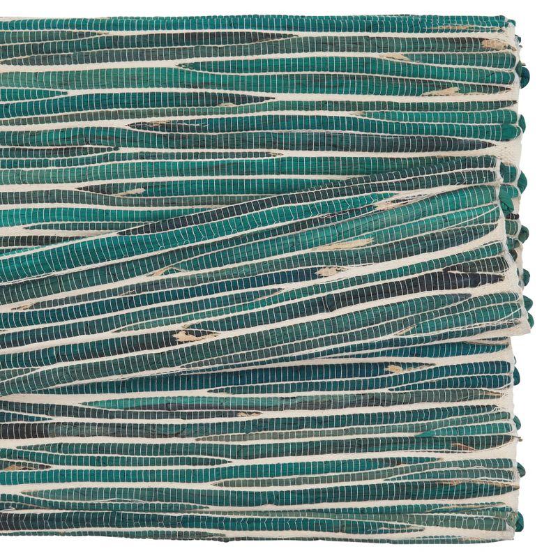 Turquoise and Beige Water Hyacinth Table Runner