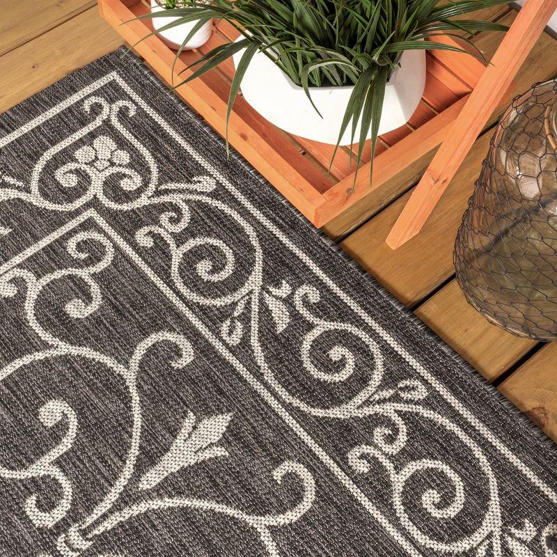 Charleston Vintage Filigree Textured Weave Indoor/Outdoor Area Rug  - JONATHAN Y