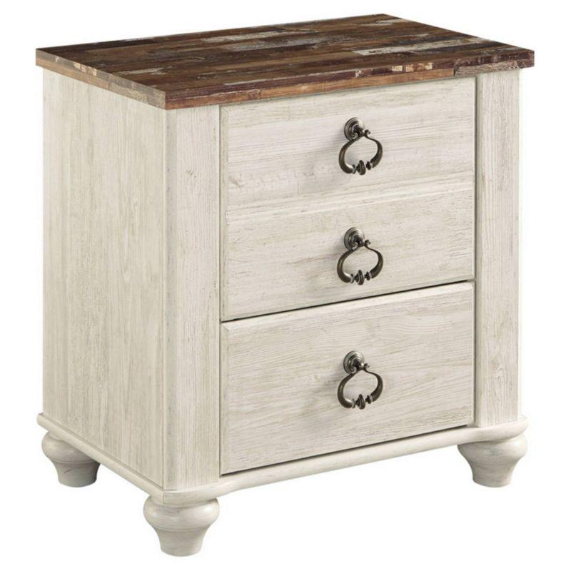 Willowton Drawer Nightstand in Whitewash