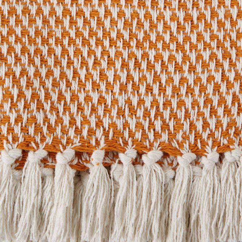 50"x60" Woven Throw Blanket Pumpkin Spice - Design Imports: Lightweight, Machine Washable