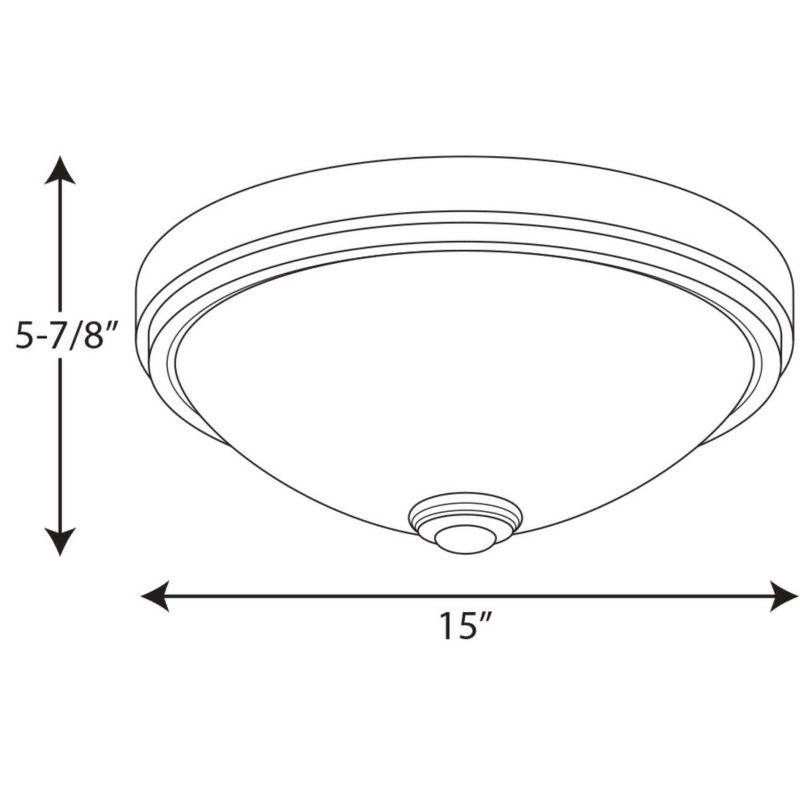 Progress Lighting, Linen Collection, 1-Light Flush Mount, Brushed Nickel, White Linen Glass, Material: Steel