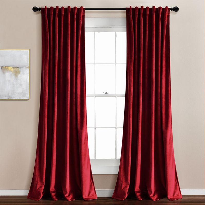 Prima Velvet Solid Velvet Room Darkening Curtain Pair