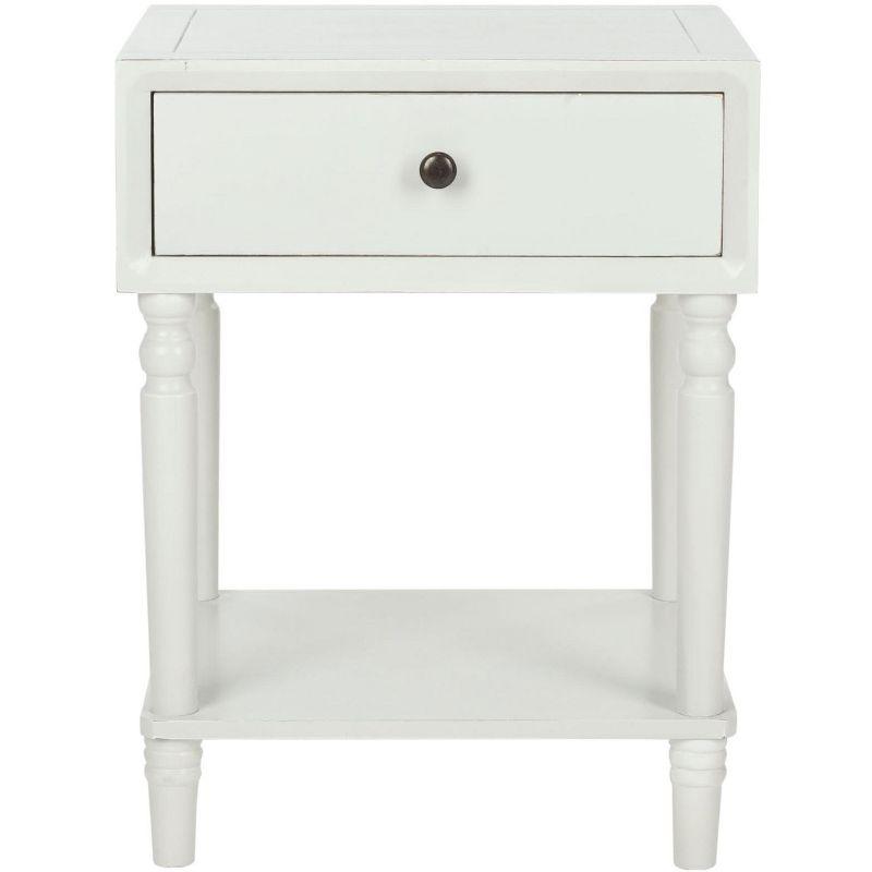 Transitional Shady White Poplar Nightstand with Storage Drawer