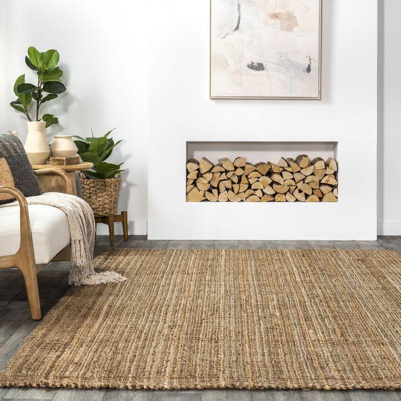 Nuloom Ashli Solid 6x9 Jute Indoor Area Rug for Dining Room Rug Neutral Rug Living Room Rug Kitchen, Natural