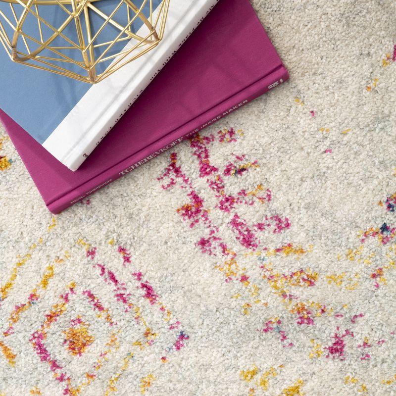 Multicolor Geometric 5' x 7' Synthetic Area Rug