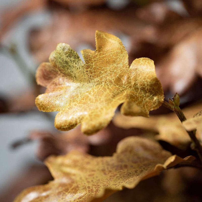 Artificial Brown Oak Leaf Stems for Fall Decor, 31" Set of 2