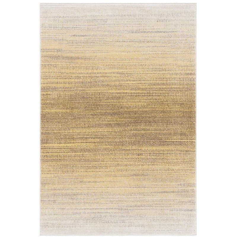 Gold and Ivory Hand-knotted Synthetic Area Rug