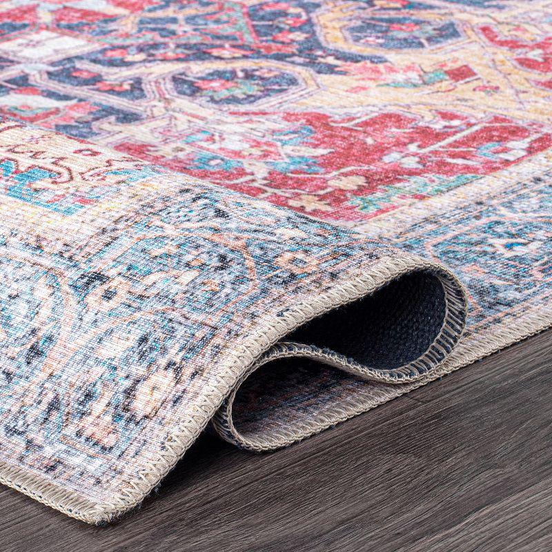 Bohemian Medallion 5'x7' Multicolor Easy-Care Synthetic Rug