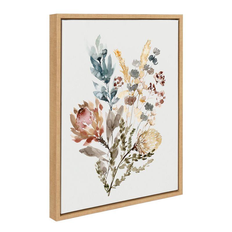 Kate & Laurel All Things Decor 18"x24" Sylvie Wildflower Bunch Framed Wall Canvas by Sara Berrenson Natural