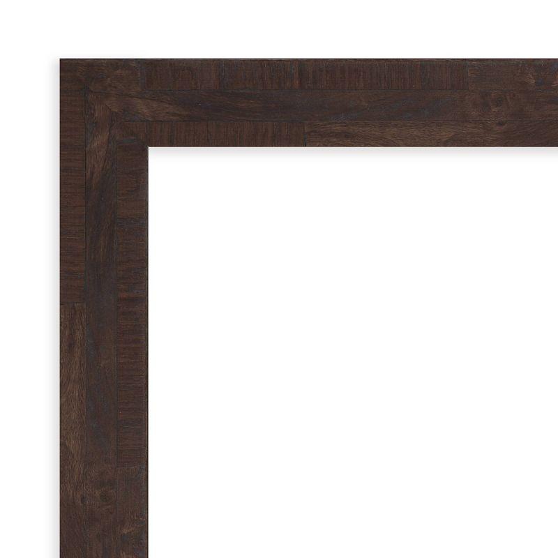 21" x 27" Non-Beveled Fresco Wood Bathroom Wall Mirror Dark Walnut - Amanti Art: Includes Mounting Hardware