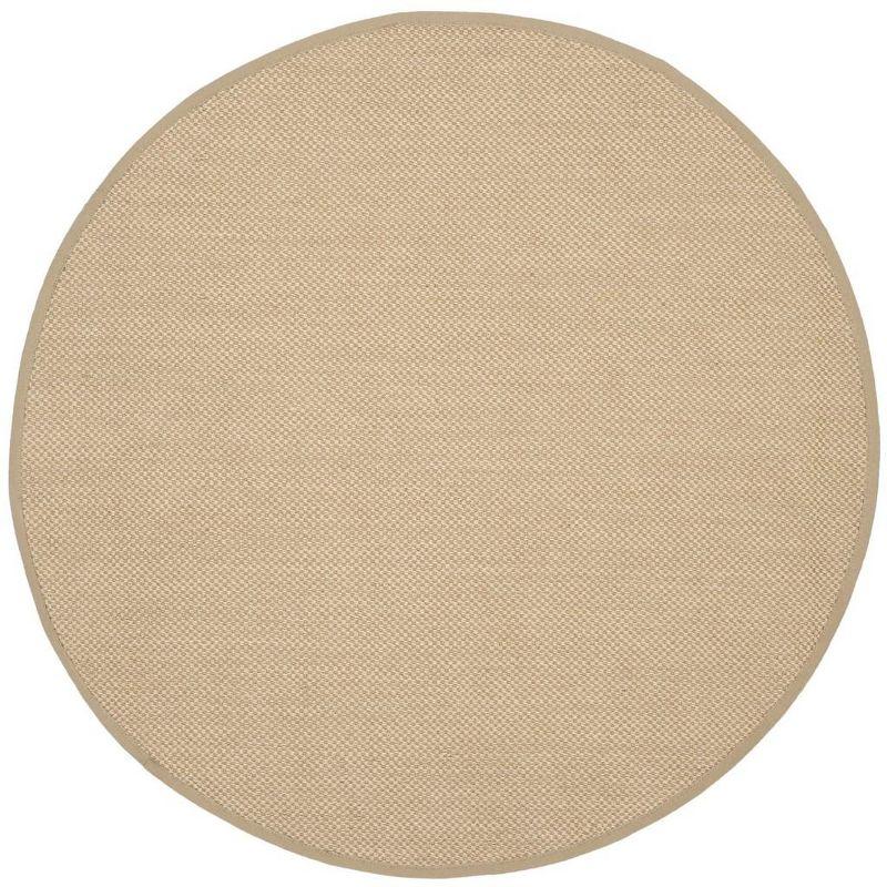 Natural Fiber NF141 Power Loomed Indoor Area Rug - Maize/Linen - 4' Round - Safavieh
