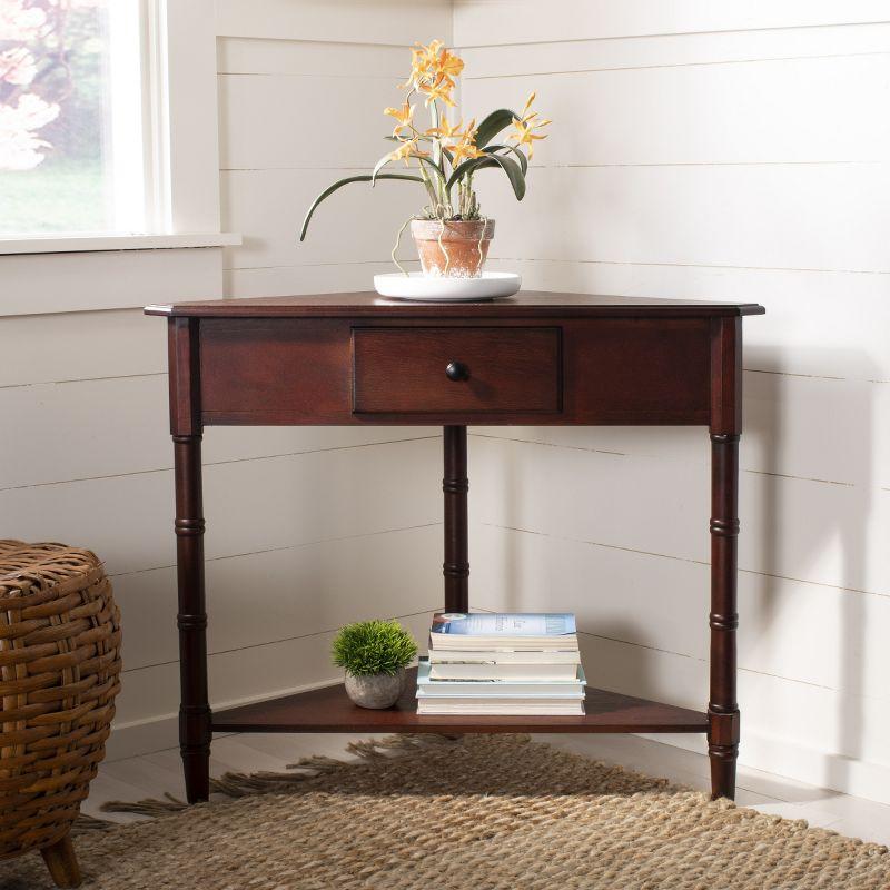 Gomez Corner Table - AMH5709D - Brown - Safavieh Couture