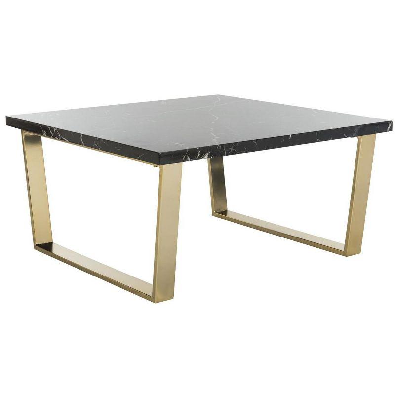 Carmen Square Coffee Table - Black/Brass - Safavieh