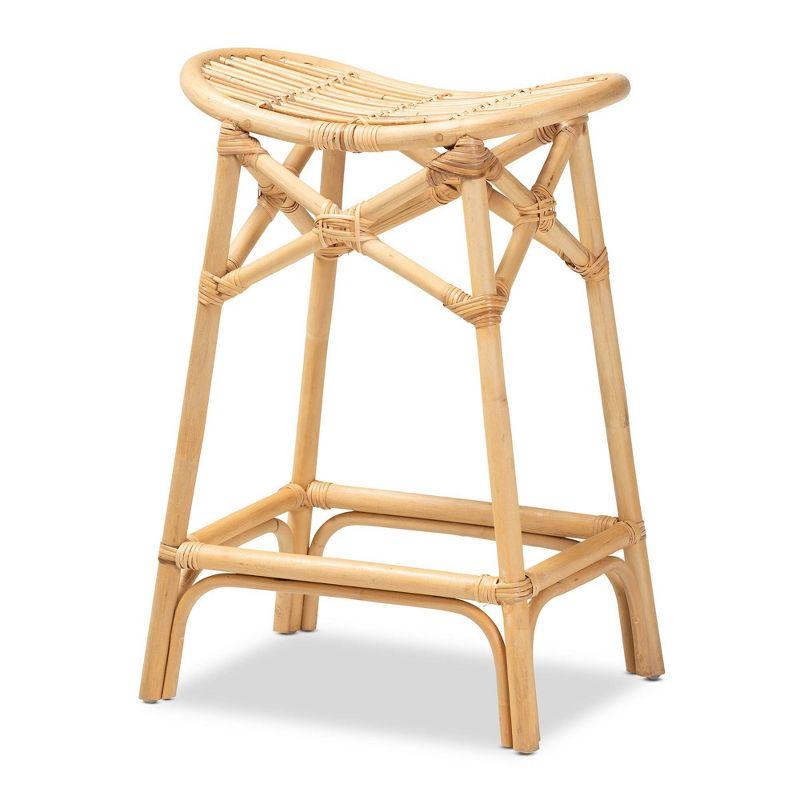 Elgon Rattan Counter Height Barstool Natural/Brown - bali & pari