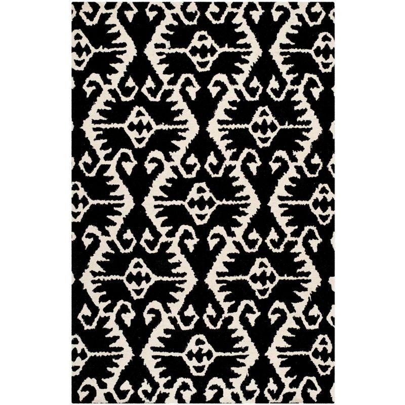 Wyndham WYD323 Hand Tufted Indoor Area Rug - Black/Ivory - 6'x9' - Safavieh.