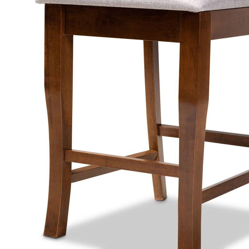 Set of 2 Aria Pub Chair Gray/Walnut - Baxton Studio