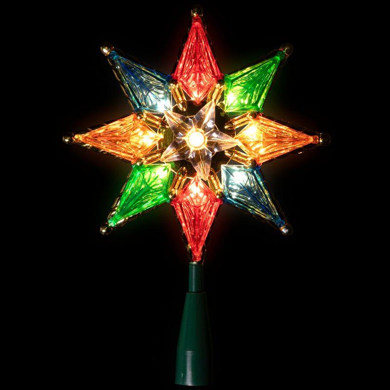 Northlight Lighted 8-Point Star Christmas Tree Topper - 11" - Multi-Color - Clear Lights