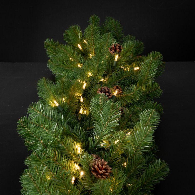 108"L Sullivans Artificial Lit Pine And Cone Christmas Garland Green Indoor Christmas Decor