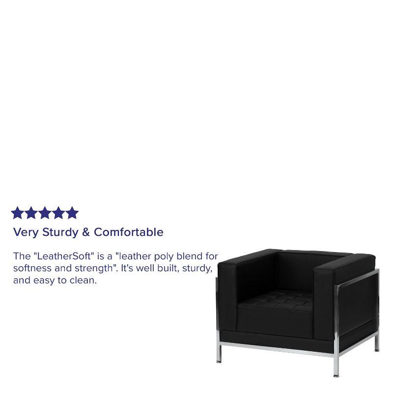 Flash Furniture HERCULES Imagination Series Contemporary Black LeatherSoft Chair with Encasing Frame