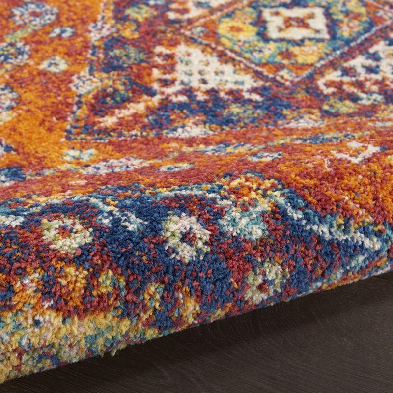 Bohemian Spirit Orange Diamond Synthetic 5'3" x 7'3" Area Rug