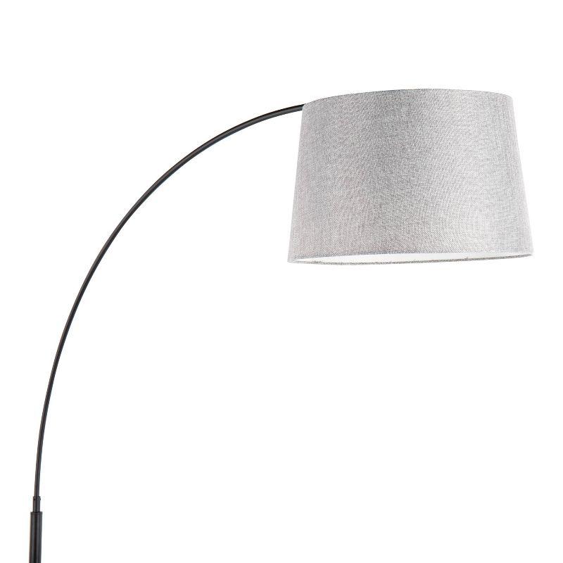 LumiSource March Contemporary Floor Lamp: Marble Base, Linen Drum Shade, UL Listed, 60W