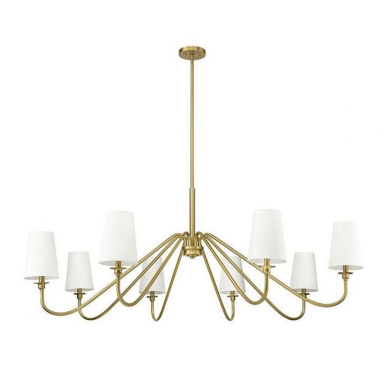 Gianna Modern Gold 8-Light Chandelier with White Shades