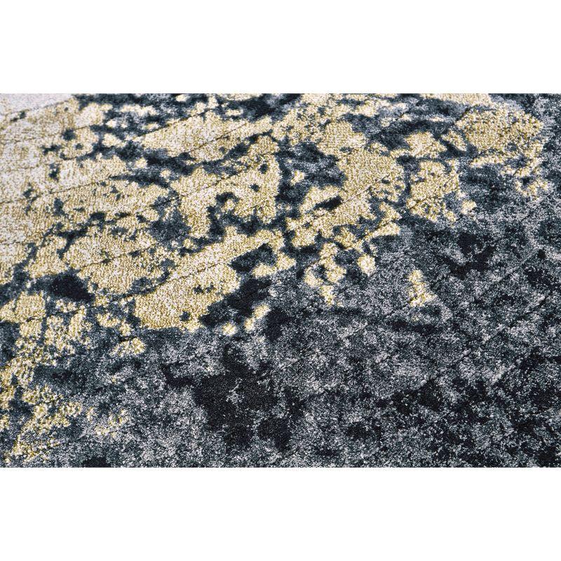 Bleecker Modern Abstract Black/Gray/Gold Area Rug