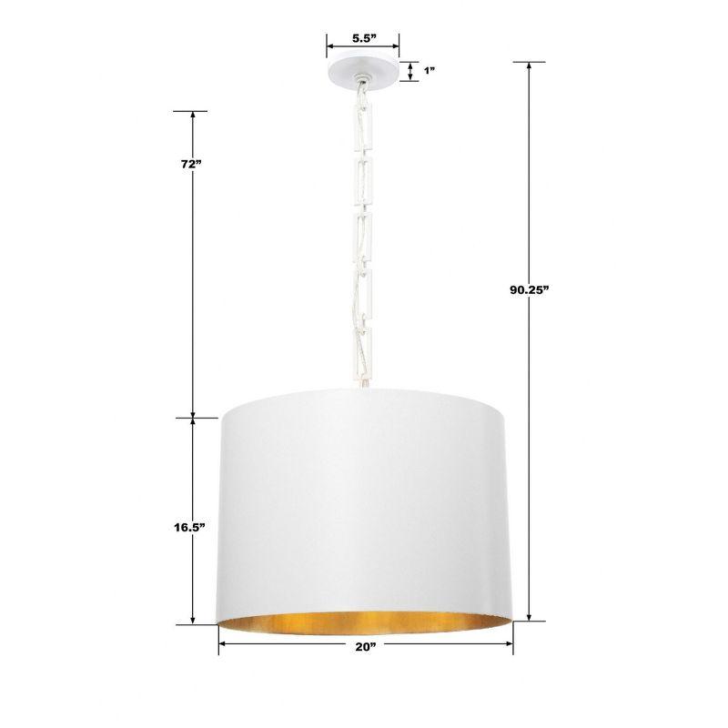 Crystorama Lighting Alston 6 - Light Chandelier in  Matte White/Antique Gold