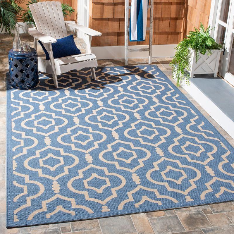 Courtyard CY6926 Power Loomed Indoor and Outdoor Area Rug - Blue/Beige - 9'x12' - Safavieh