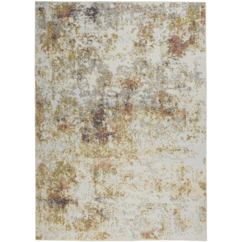 Abstract Tawny Golden 5'3" x 7'3" Synthetic Easy-Care Rug