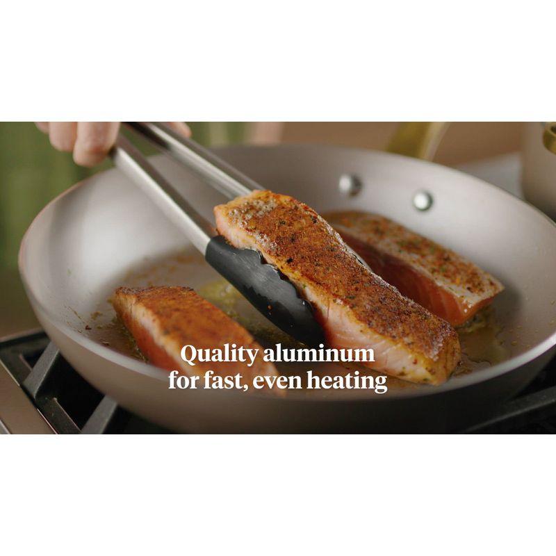 Champagne Aluminum Nonstick Frying Pan with Gold Handle