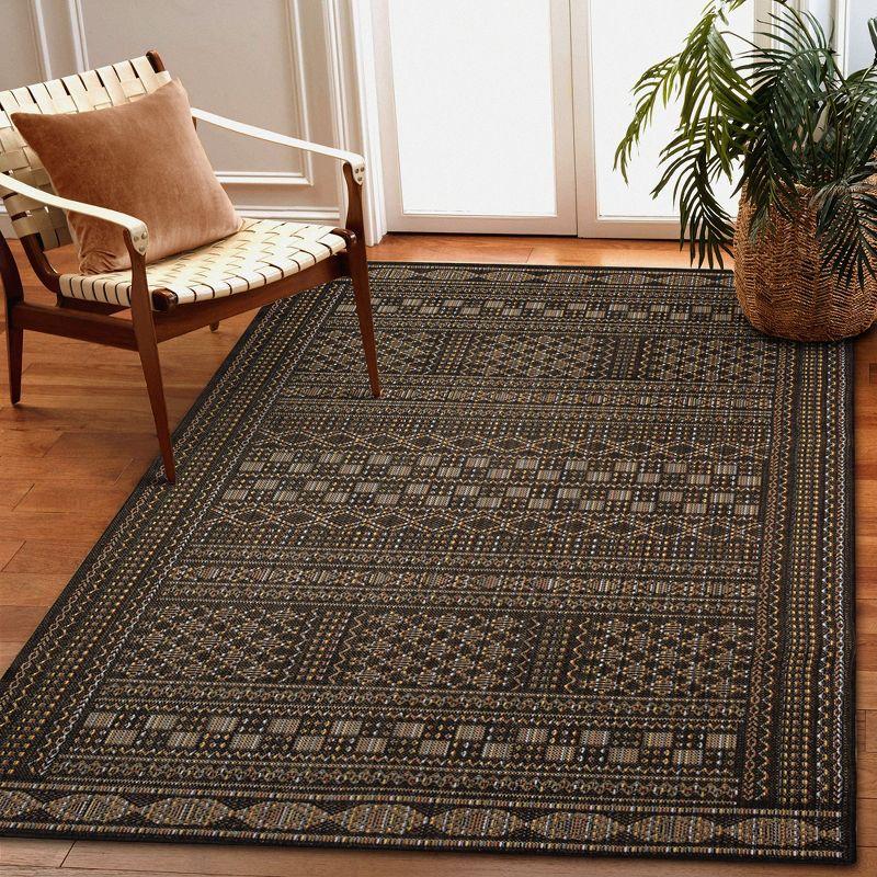 Midnight Rectangular Easy-Care Synthetic Area Rug