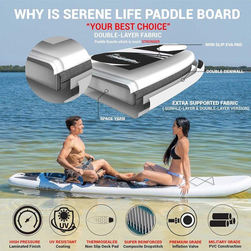 SereneLife Inflatable Stand Up Paddle Board