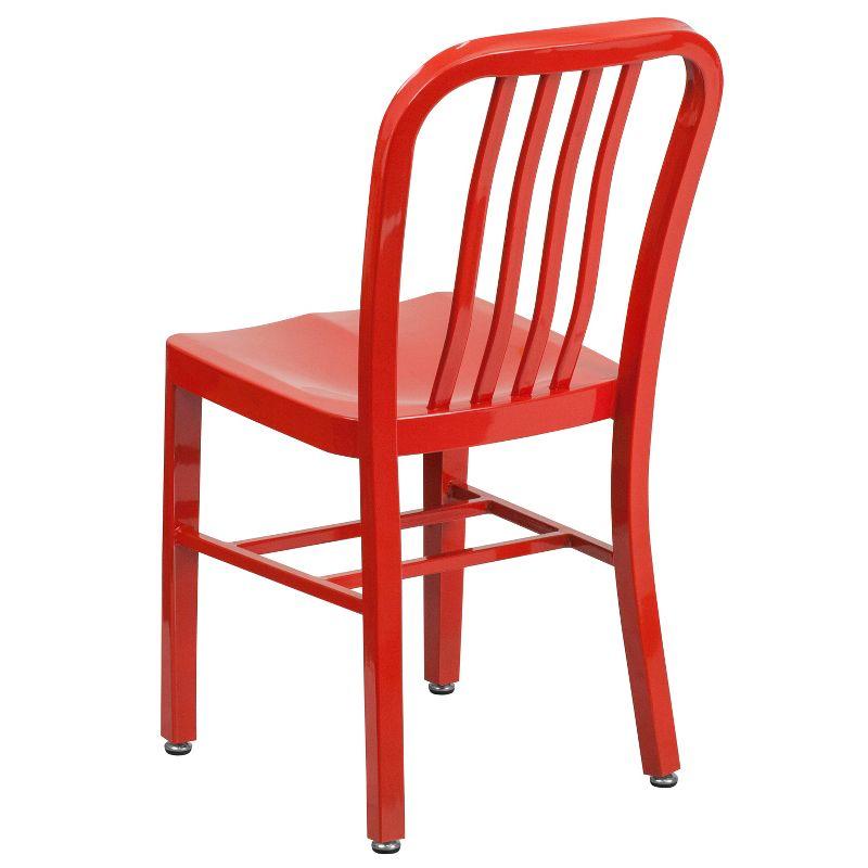 Stamford Red Steel Armless Indoor/Outdoor Dining Chair