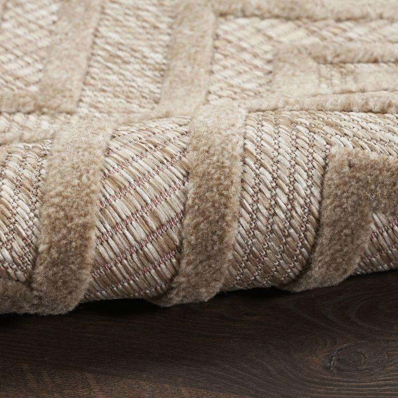 Nourison Versatile Diamond Geometric Flatweave Indoor Outdoor Area Rug Natural Beige 5' x 7'