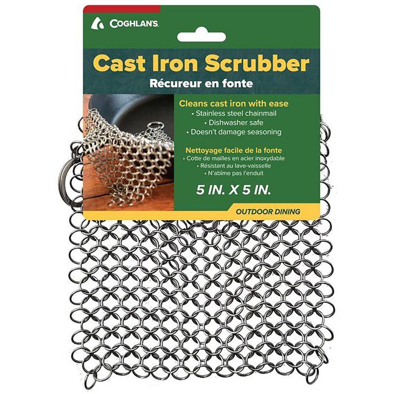 Stainless Steel Chainmail Cast Iron Scrubber, 5x5 Inches