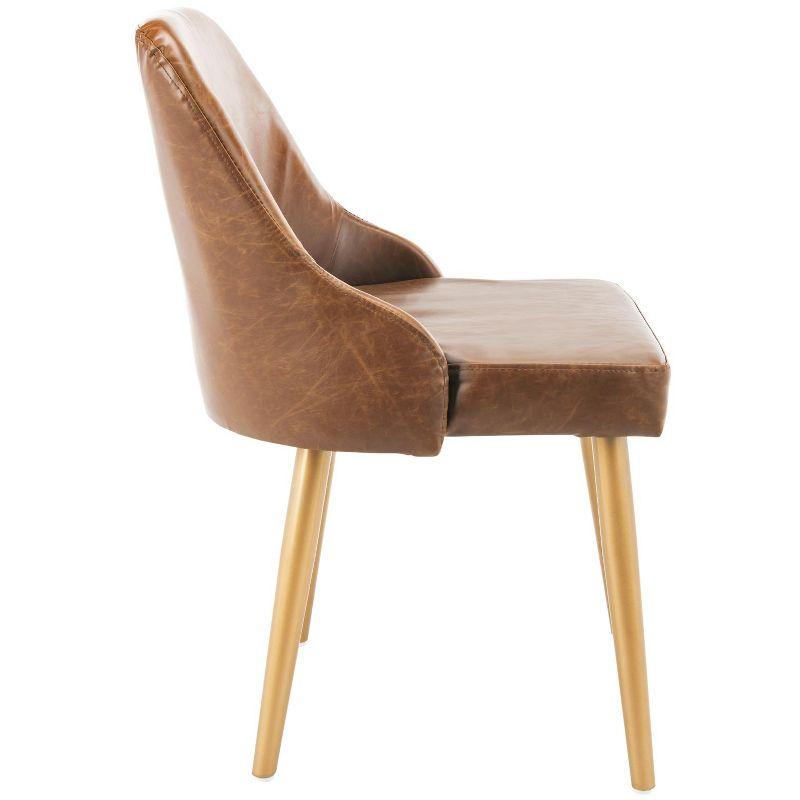 Lulu Upholstered Dining Chair (Set of 2) - DCH6200 - Light Brown/Gold - Safavieh