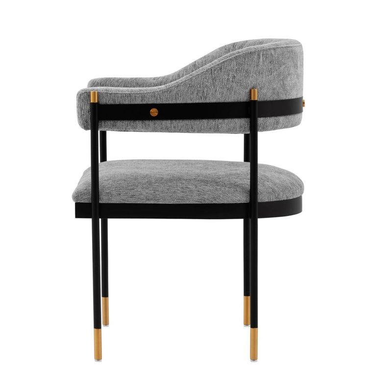 Set of 2 Lia Modern Boucle Dining Armchairs with Brushed Gold Accents - Manhattan Comfort