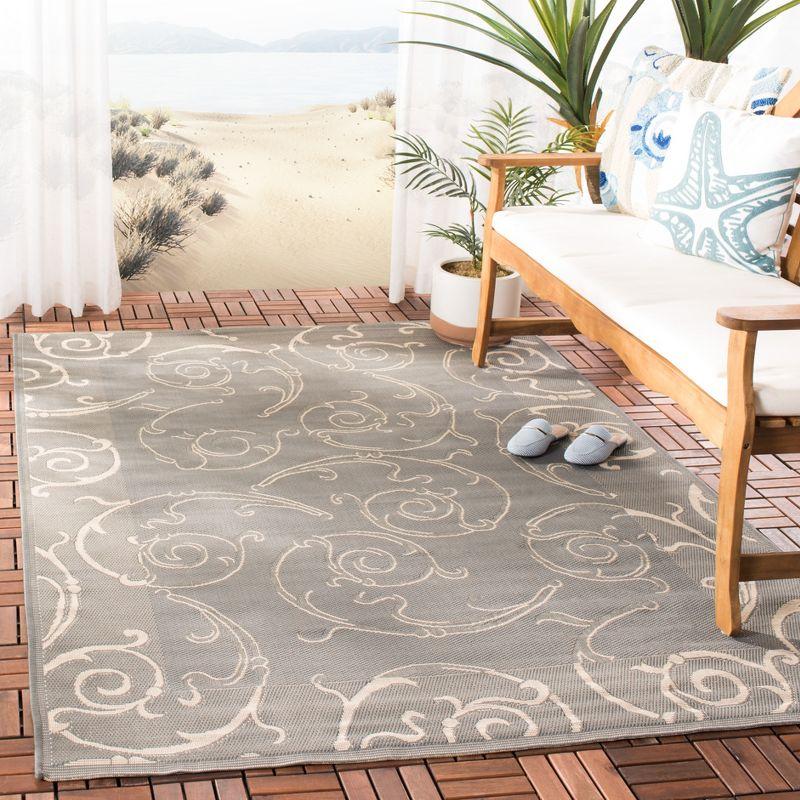 Courtyard CY2665 Power Loomed Indoor and Outdoor Area Rug - Grey/Natural - 5'3"x7'7" - Safavieh