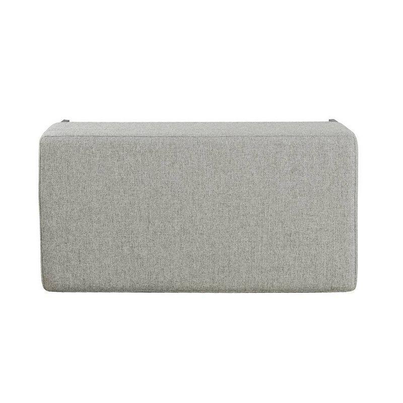 Gray Woven Medium Storage Bench with Black Metal Legs