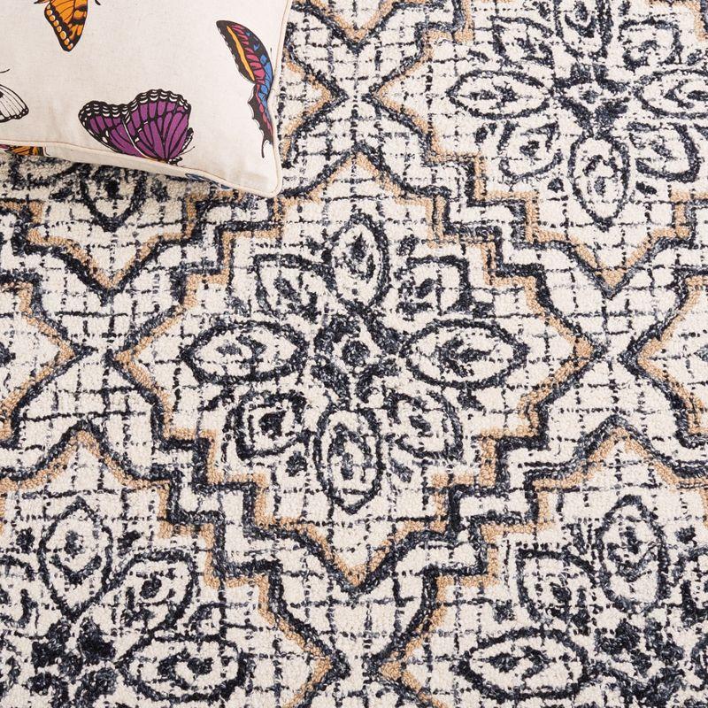 Abstract ABT201 Handmade Indoor Accent Rug - Ivory/Navy - 3'x5' - Safavieh